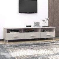 vidaXL Solid Wood Pine TV Cabinet in White - HAMAR Range, 158x40x40 cm, 3 Compartments, 3 Drawers, Easy Assembly, Stylish and Functional