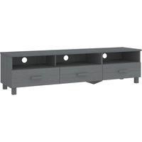 vidaXL TV Cabinet HAMAR - Dark Grey Solid Pinewood and MDF TV Unit with Multiple Compartments and Drawers - Dimensions 158x40x40 cm - Living Room and Bedroom Furniture