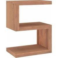 vidaXL Solid Teak Wood Side Table - S-Shaped Design - Rustic Finish - Versatile Use as Plant Stand, Lamp Table or Display End Table - For Living Room, Bedroom, Office - Dimensions: 45 x 30 x 60 cm