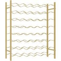 vidaXL 8-Tier Metal Wine Rack - Gold - Holds up to 48 Bottles - Ideal for Modern Kitchen, Pantry, Bar – Smooth, Rust Resistant Surface