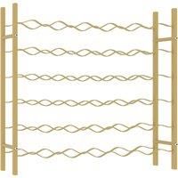 vidaXL Free-Standing Metal Wine Rack with Space for 36 Bottles - Elegant Gold Design for Modern Kitchens, Pantries, Bars and Dining Rooms - Assembly Required