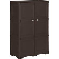 Plastic Cabinet Storage Cupboard Utility Storage Cabinet Wood Design vidaXL