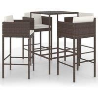 Garden Bar Set with Cushions 3/5/7 Piece Black/Brown 130x60/70x70cm vidaXL