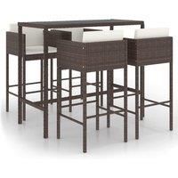 Garden Bar Set with Cushions 3/5/7 Piece Black/Brown 130x60/70x70cm vidaXL