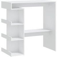 vidaXL Bar Table with Storage Rack White 100x50x101.5 cm Engineered Wood