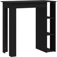 vidaXL Bar Table with Shelf Black 102x50x103.5 cm Engineered Wood