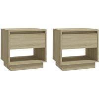 Bedside Cabinets 2 pcs Sonoma Oak 45x34x44 cm Engineered Wood