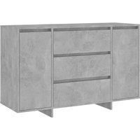 vidaXL Sideboard with 3 Drawers Concrete Grey 120x41x75 cm Engineered Wood