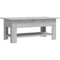 vidaXL Coffee Table Living Room Office Furniture Modern Rectangular End Accent Sofa Couch Side Tea Table with Storage Shelf Concrete Grey Chipboard