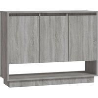 vidaXL Grey Sonoma Sideboard with Engineered Wood - Spacious Living Room Cabinet with Closed and Open Storage Solutions