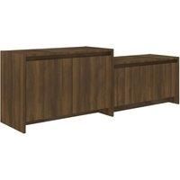 vidaXL Tv Cabinet Brown Oak 146.5x35x50 cm Engineered Wood, Brown