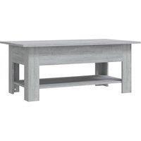 vidaXL Coffee Table Home Living Room Office Furniture Modern Rectangular End Accent Sofa Couch Side Tea Table with Storage Shelf Grey Sonoma Chipboard