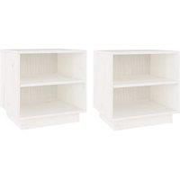 Bedside Cabinets 2 pcs White 40x34x40 cm Solid Wood Pine