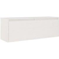 vidaXL Wall Cabinet White 100x30x35 cm Solid Wood Pine, White