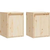 Vidaxl Wall Cabinets 2 Pcs 30X30X40 Cm Solid Wood Pine, Brown