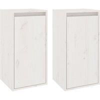 vidaXL Wall Cabinets 2 pcs White 30x30x60 cm Solid Wood Pine, White