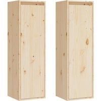 vidaXL Wall Cabinets 2 pcs 30x30x100 cm Solid Pinewood, Brown