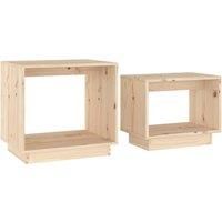 2x Solid Wood Pine Nesting Coffee Tables Centre Table Multi Colours vidaXL