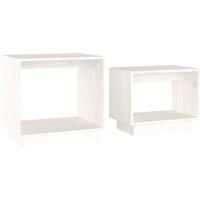 2x Solid Wood Pine Nesting Coffee Tables Centre Table Multi Colours vidaXL