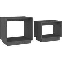 2x Solid Wood Pine Nesting Coffee Tables Centre Table Multi Colours vidaXL