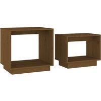 2x Solid Wood Pine Nesting Coffee Tables Centre Table Multi Colours vidaXL