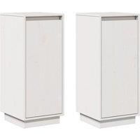 vidaXL Sideboards 2 pcs White 31.5x34x75 cm Solid Wood Pine
