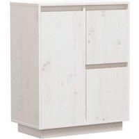 Vidaxl Sideboard White 60X34X75 Cm Solid Wood Pine, White