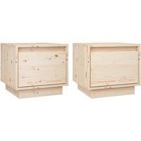 1/2x Solid Wood Pine Bedside Cabinet Table Nightstand Multi Colours vidaXL