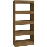 vidaXL Book Cabinet/Room Divider Brown Oak 60x30x135 cm Engineered Wood