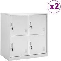vidaXL Locker Cabinets 2 pcs Light Grey 90x45x92.5 cm Steel