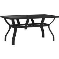 Garden Table Steel and Glass Multi Colours 140x70x70 cm/180x80x70 cm vidaXL
