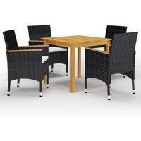 Garden Dining Set with Cushions Black|Brown Multi Sizes 3/5/7/9 Piece vidaXL