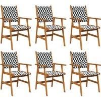2/4/6/8x Solid Acacia Wood Garden Chairs Outdoor Dining Chair Seating vidaXL