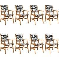 2/4/6/8x Solid Acacia Wood Garden Chairs Outdoor Dining Chair Seating vidaXL
