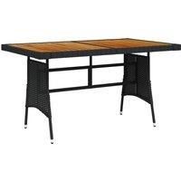 Solid Acacia Wood Garden Table Black/Grey Multi Size Rectangular/Square vidaXL