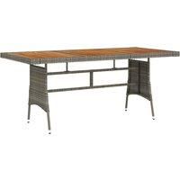 Solid Acacia Wood Garden Table Black/Grey Multi Size Rectangular/Square vidaXL