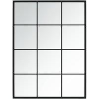 vidaXL Wall Mirror Black Metal Vanity Make up Bathroom Wall-mounted