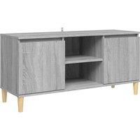 vidaXL TV Cabinet with Solid Wood Legs Gray Sonoma 40.7"x13.8"x19.7"