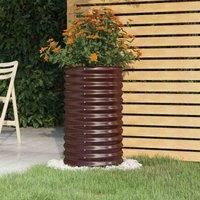 vidaXL Garden Planter Powder-coated Steel 40x40x68 cm Brown