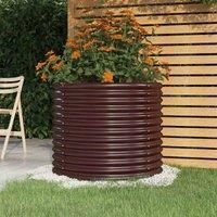 vidaXL Garden Planter Powder-coated Steel 80x80x68cm Brown
