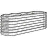 Garden Planter Powder-coated Steel 114x40x36 cm Silver