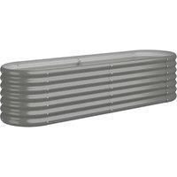 vidaXL Garden Raised Bed Steel 152x40x36 cm Grey