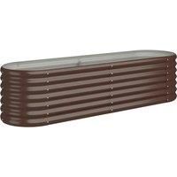 vidaXL Garden Raised Bed Powder-coated Steel 152x40x36 cm Brown