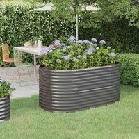Garden Planter Patio Flower Pot Raised Garden Bed Powder-coated Steel vidaXL