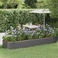 Garden Planter Patio Flower Pot Raised Garden Bed Powder-coated Steel vidaXL