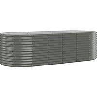 vidaXL Garden Raised Bed Steel 249x100x68 cm Grey