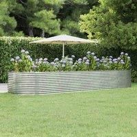 Garden Planter Patio Flower Pot Raised Garden Bed Powder-coated Steel vidaXL