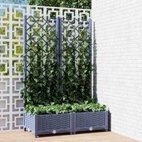 Garden Planter with Trellis Dark Grey 40x40x121.5 cm PP