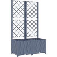 Garden Planter with Trellis PP Outdoor Raised Bed Flower Pot Planter vidaXL