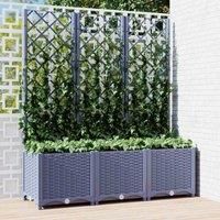 Garden Planter with Trellis PP Outdoor Raised Bed Flower Pot Planter vidaXL